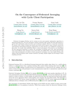 On the Convergence of Federated Averaging with Cyclic Client
  Participation