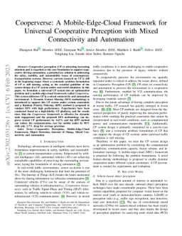 Cooperverse: A Mobile-Edge-Cloud Framework for Universal Cooperative
  Perception with Mixed Connectivity and Automation
