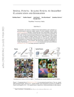 Spatial Functa: Scaling Functa to ImageNet Classification and Generation