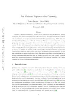 Fair Minimum Representation Clustering
