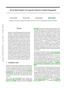 On the Ideal Number of Groups for Isometric Gradient Propagation