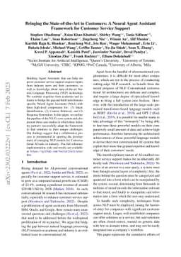 Bringing the State-of-the-Art to Customers: A Neural Agent Assistant
  Framework for Customer Service Support