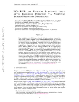SCALE-UP: An Efficient Black-box Input-level Backdoor Detection via
  Analyzing Scaled Prediction Consistency