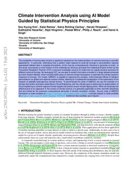 Climate Intervention Analysis using AI Model Guided by Statistical
  Physics Principles