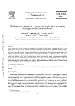 Multi-organ segmentation: a progressive exploration of learning
  paradigms under scarce annotation