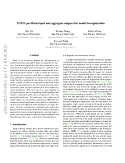PAMI: partition input and aggregate outputs for model interpretation