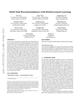 Multi-Task Recommendations with Reinforcement Learning