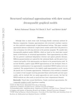 Structured variational approximations with skew normal decomposable
  graphical models