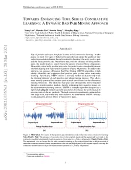 Towards Enhancing Time Series Contrastive Learning: A Dynamic Bad Pair
  Mining Approach