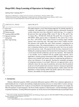 Deep-OSG: Deep Learning of Operators in Semigroup