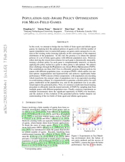 Population-size-Aware Policy Optimization for Mean-Field Games
