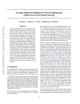 Averaged Method of Multipliers for Bi-Level Optimization without
  Lower-Level Strong Convexity