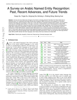 A Survey on Arabic Named Entity Recognition: Past, Recent Advances, and
  Future Trends