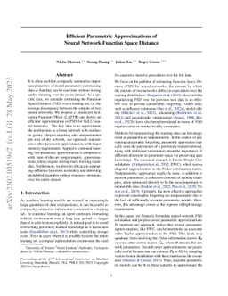 Efficient Parametric Approximations of Neural Network Function Space
  Distance