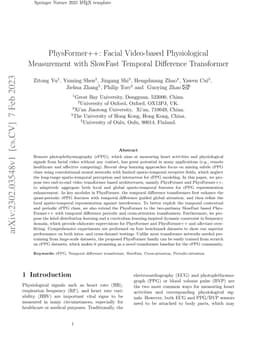 PhysFormer++: Facial Video-based Physiological Measurement with SlowFast
  Temporal Difference Transformer