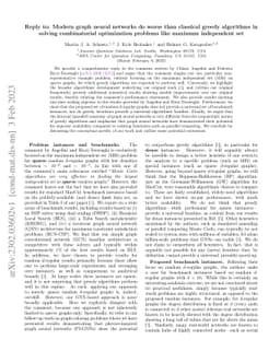 Reply to: Modern graph neural networks do worse than classical greedy
  algorithms in solving combinatorial optimization problems like maximum
  independent set