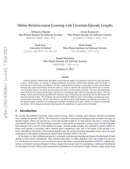 Online Reinforcement Learning with Uncertain Episode Lengths