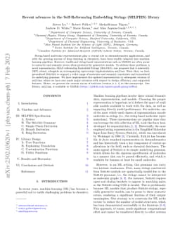 Recent advances in the Self-Referencing Embedding Strings (SELFIES)
  library