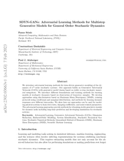 SDYN-GANs: Adversarial Learning Methods for Multistep Generative Models
  for General Order Stochastic Dynamics