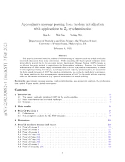 Approximate message passing from random initialization with applications
  to $\mathbb{Z}_{2}$ synchronization