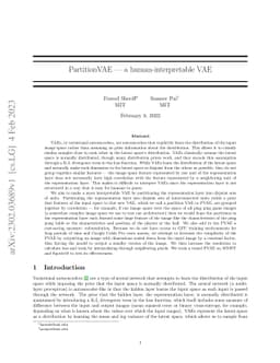 PartitionVAE -- a human-interpretable VAE