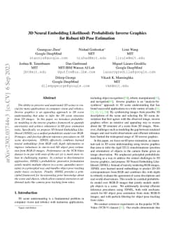 3D Neural Embedding Likelihood: Probabilistic Inverse Graphics for
  Robust 6D Pose Estimation