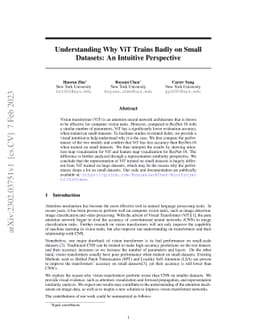 Understanding Why ViT Trains Badly on Small Datasets: An Intuitive
  Perspective