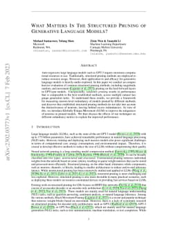 What Matters In The Structured Pruning of Generative Language Models?