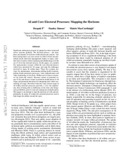 AI and Core Electoral Processes: Mapping the Horizons
