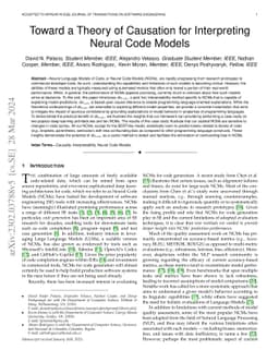 Toward a Theory of Causation for Interpreting Neural Code Models
