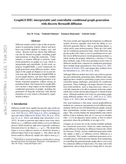 GraphGUIDE: interpretable and controllable conditional graph generation
  with discrete Bernoulli diffusion