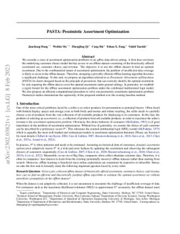 PASTA: Pessimistic Assortment Optimization