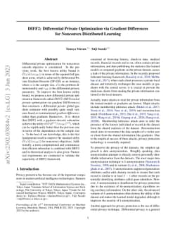 DIFF2: Differential Private Optimization via Gradient Differences for
  Nonconvex Distributed Learning
