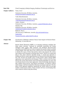 Classification of Methods to Reduce Clinical Alarm Signals for Remote
  Patient Monitoring: A Critical Review