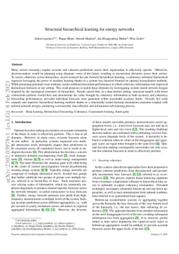 Structural hierarchical learning for energy networks