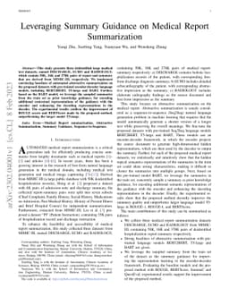 Leveraging Summary Guidance on Medical Report Summarization