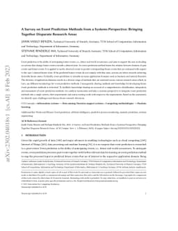 A Survey on Event Prediction Methods from a Systems Perspective:
  Bringing Together Disparate Research Areas