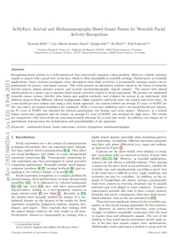 InMyFace: Inertial and Mechanomyography-Based Sensor Fusion for Wearable
  Facial Activity Recognition