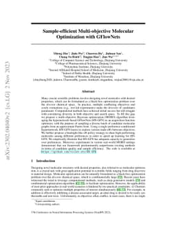 Sample-efficient Multi-objective Molecular Optimization with GFlowNets