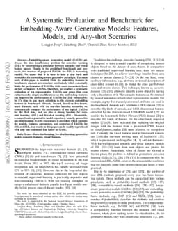 A Systematic Evaluation and Benchmark for Embedding-Aware Generative
  Models: Features, Models, and Any-shot Scenarios