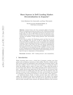 Short Squeeze in DeFi Lending Market: Decentralization in Jeopardy?