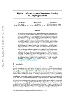 ZipLM: Inference-Aware Structured Pruning of Language Models