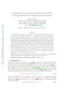 Extragradient-Type Methods with $\mathcal{O} (1/k)$ Last-Iterate
  Convergence Rates for Co-Hypomonotone Inclusions