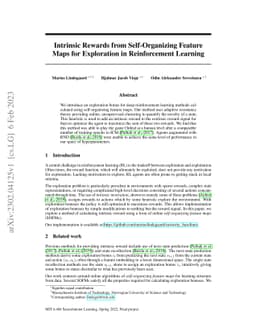 Intrinsic Rewards from Self-Organizing Feature Maps for Exploration in
  Reinforcement Learning