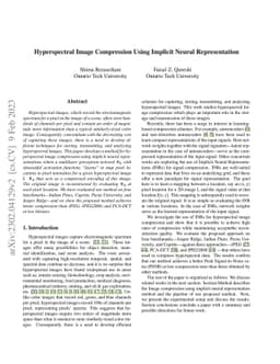 Hyperspectral Image Compression Using Implicit Neural Representation