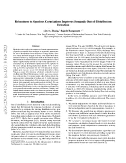 Robustness to Spurious Correlations Improves Semantic
  Out-of-Distribution Detection