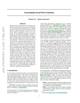 Generalizing Neural Wave Functions