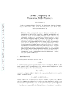 On the Complexity of Computing Gödel Numbers