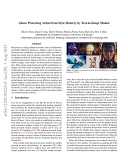 Glaze: Protecting Artists from Style Mimicry by Text-to-Image Models