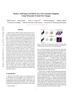 SkyEye: Self-Supervised Bird's-Eye-View Semantic Mapping Using Monocular
  Frontal View Images